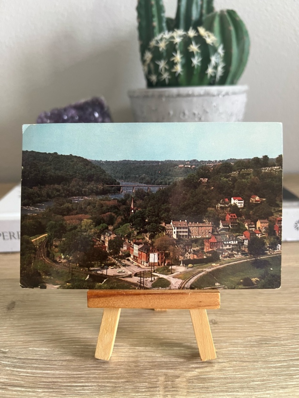 Vintage Harper’s Ferry WV Bird’s Eye View Postcard Posted Lincoln Stamp